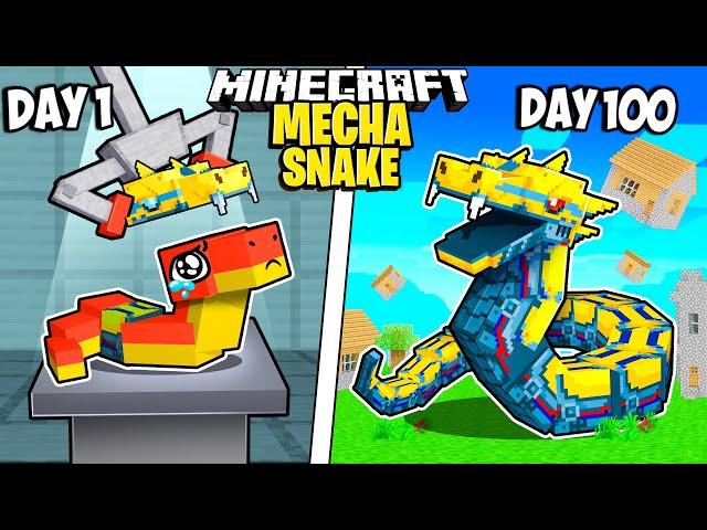 I Survived 100 Days as a MECHA SNAKE in Minecraft