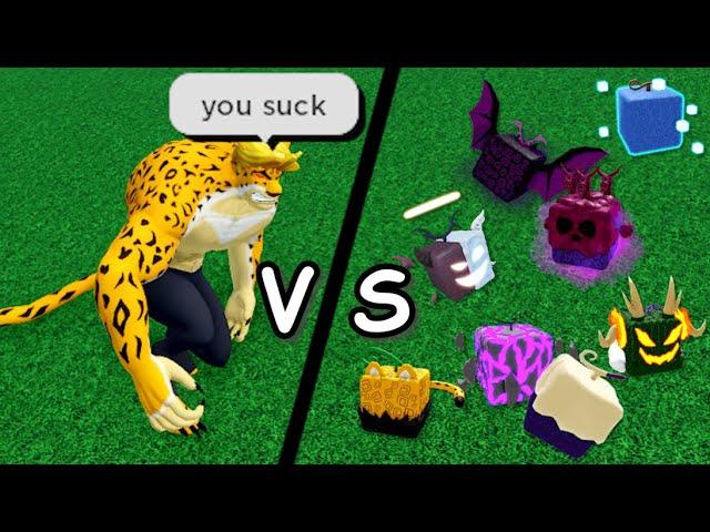 Leopard VS EVERY Mythical Fruit.. (Blox Fruits)