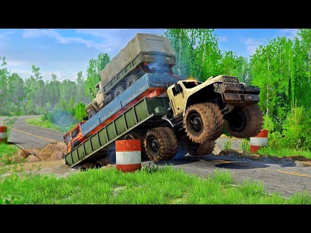 Amazing Skill: Overloaded Truck Survives Landslide - Expeditions: A MudRunner Game