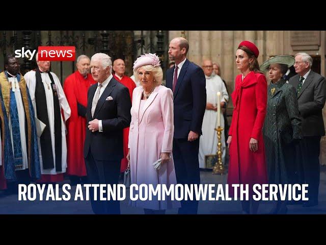 Royals arrive at Commonwealth Day service at Westminster Abbey