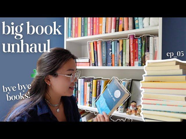 unhaul my bookshelves  big book unhaul to destress - episode 5