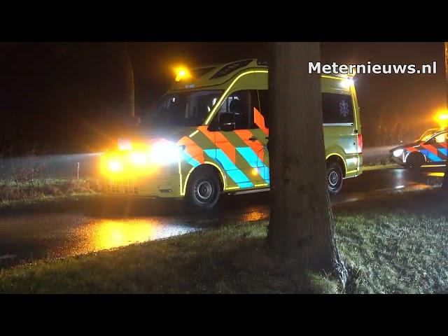 Auto frontaal op boom in Papenvoort