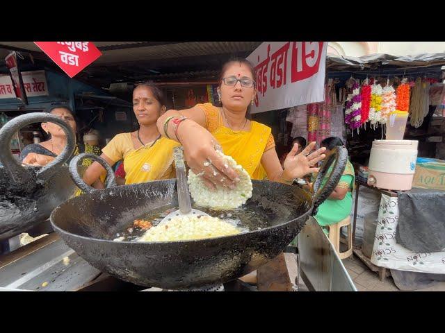 Madhura ji from Kolhapur Serves Biggest Sabudana Vada | Indian Street Food