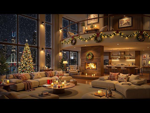  Christmas Night 2025 in Luxury Apartment Ambience  Warm Jazz Piano Music to Chillout & Sleep