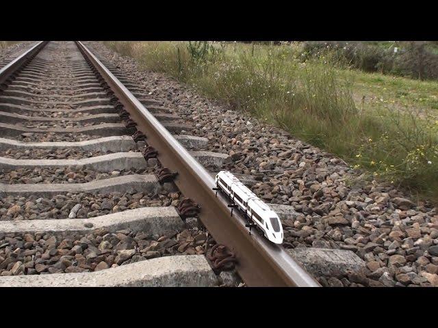 Lego train 60051 on real train tracks