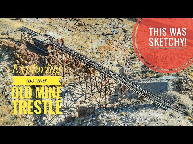 This was sketchy! Crossing a 100 year old mining trestle in the middle of the Nevada desert.