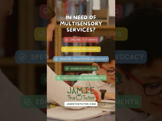 Discover Jamie The Tutor Multisensory #Tutonring Services! 