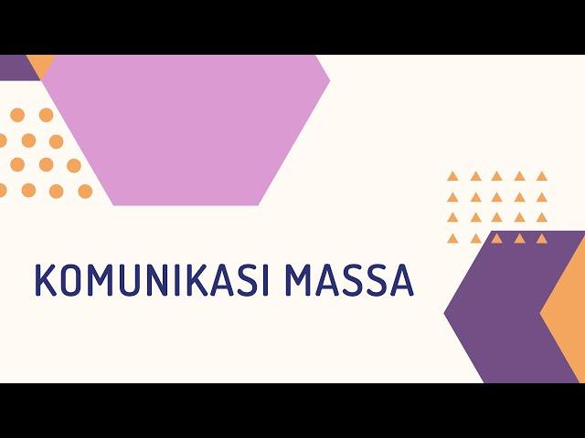 Seri Komunikasi Massa  - Jenis Media Massa