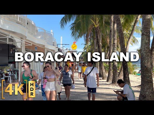 Full Walking Tour of BORACAY ISLAND from Station 3 to 1! | 4K HDR | Philippines