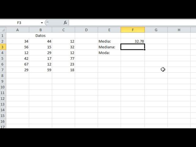 Media, Mediana y Moda en Excel | Medidas de tendencia central