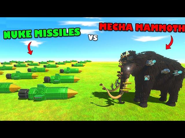 999 NUKE MISSILES vs MECHA MAMMOTH in Animal Revolt Battle Simulator | AMAAN-T GAMING