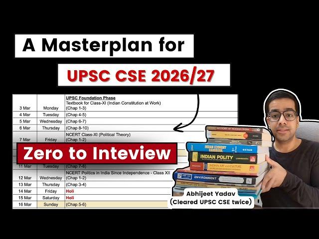 Perfect Plan for UPSC 2026 with daily targets | Strategy for UPSC CSE 2026