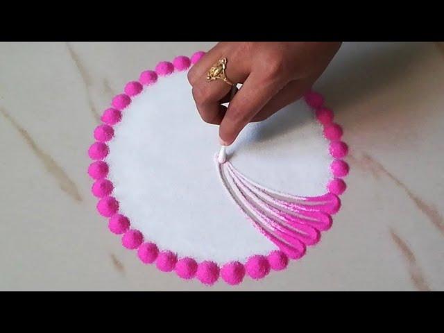 आसान समारोह रंगोली बनाये - कॉटन बड्स से रंगोली बनाने की ट्रिक-2, New Cotton Bud Rangoli Design Trick