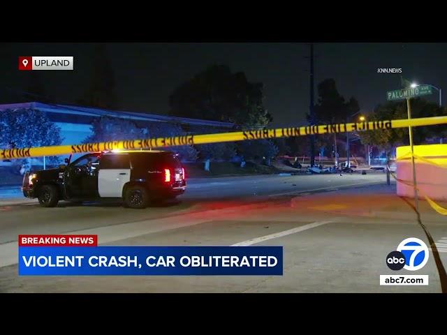 4 killed in violent multi-vehicle crash after chase ends in Upland