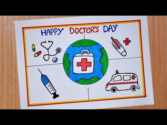 Happy Doctor Day Drawing // World Doctor's Day Drawing // National Doctor's Day Poster Drawing