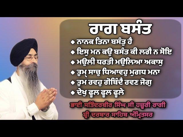 Raag Basant & Basant Ki Vaar - Bhai Satinderbir Singh Ji Hazoori Ragi || Audio Jukebox ||