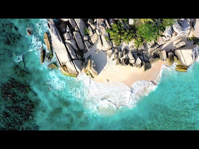 Beautiful beach and turquoise water with gentle wave sounds to relax too.