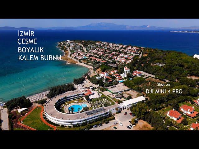 İzmir | Çeşme | Boyalık Plajı ve Kalem Burnu | Manzaralar | DJI MINI 4 PRO ile Kaydedilmiştir
