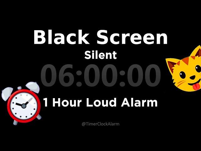 Black Screen  6 Hour Timer (Silent) + 1 Hour Loud Alarm  Sleep and Relaxation