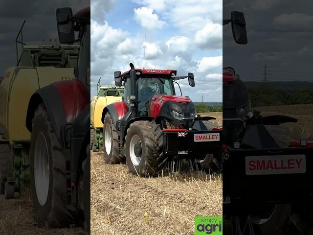 CASE Optum Tractor with Krone Big Pack Baler #agriculture #baling #harvest2023