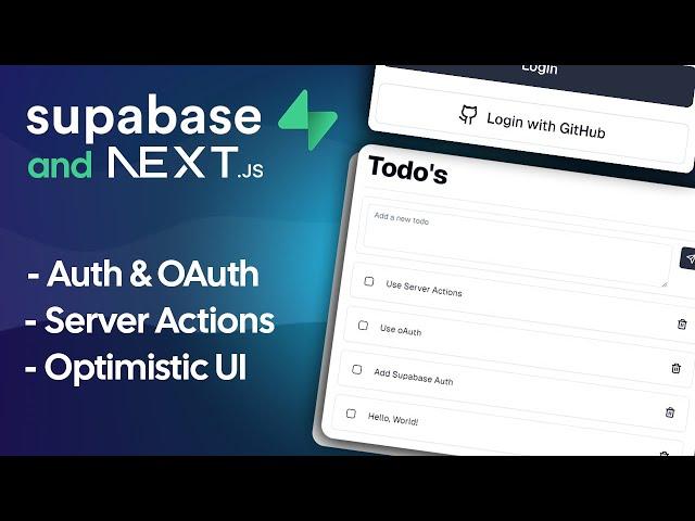 Supabase and NextJS 14:  Auth and Server Actions