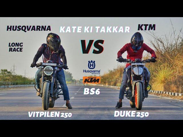 Ktm Duke 250 Bs6 Vs Husqvarna Vitpilen 250 Bs6 Long Top End Race | Shocking Results | Ksc Vlogs