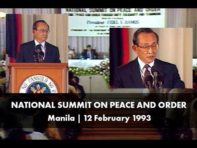 1993 National Summit on Peace and Order | Manila | 12 February 1993