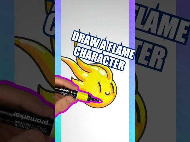 ️ How to draw a flame character:  #howtodraw #drawingtutorial
