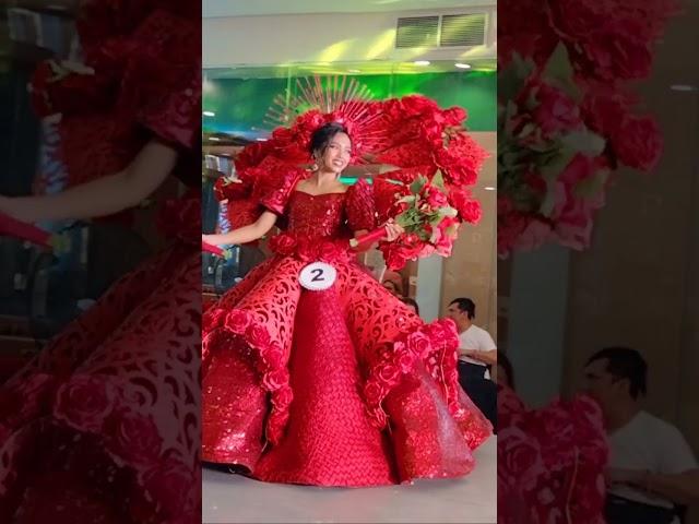 Dazzling Festival Queen Wearing Red Dress#youtubeshorts #red #redgown #reddresses #ytviral #queen