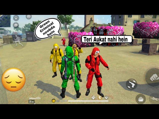 Free Fire solo vs squad funny Gameplay||Free Fire criminal bundle attitude status