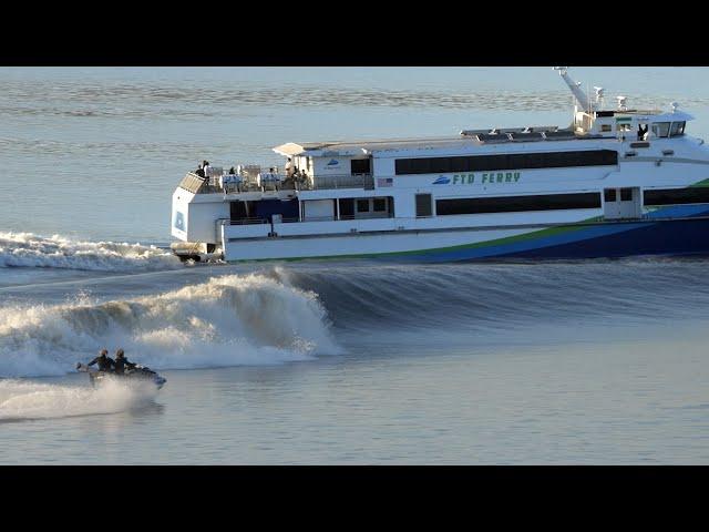 The Biggest & BEST Ferry Wave in History (6 Foot Wave)