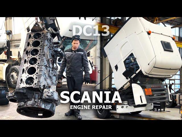 SCANIA DC13 PDE - 1.4 MILLION KM. ENGINE REPAIR. Subtitles