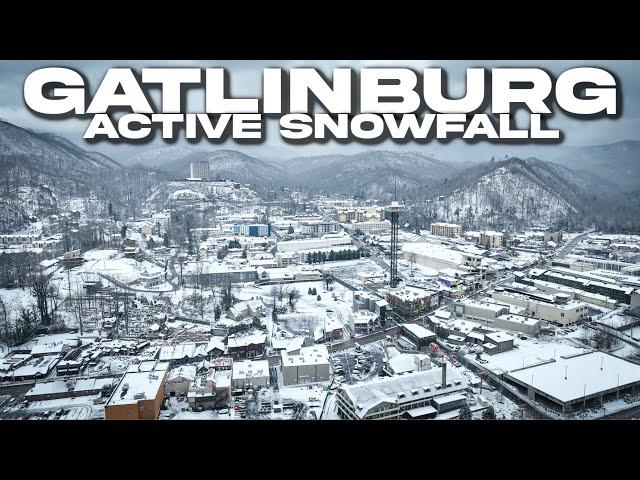 GATLINBURG, TN: Active Daytime Snowfall Blankets Gatlinburg & The Smoky Mountains 1/11/2025