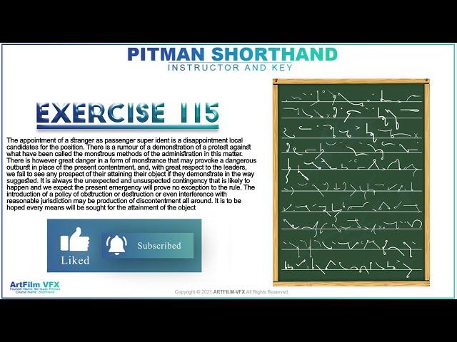 Pitman Shorthand | Diction Exercise No.115 | ArtFilm VFX