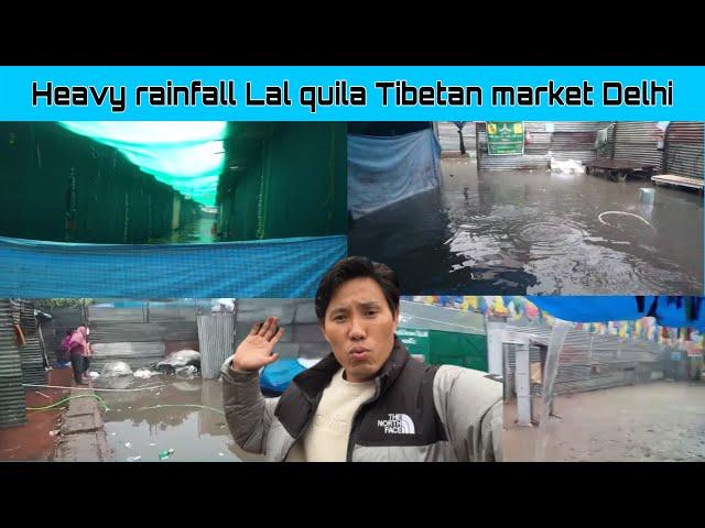 Heavy rainfall// Lal quila Tibetan market Delhi //27/12/24 #tibetanvloger