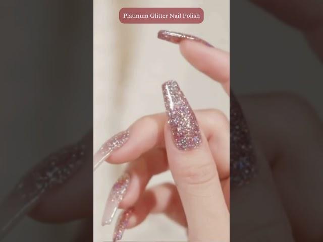 Shimmer and Shine with Platinum Glitter Nails!  #NailGoals #shorts #youtubeshorts #beautyshorts