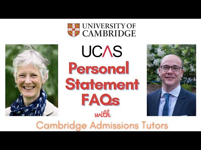 UCAS personal statement SECRETS from Cambridge Admissions Tutors! (2022)