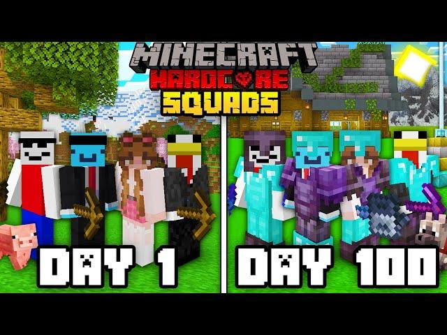 We Survived 100 Days in Minecraft Hardcore... SQUADS!