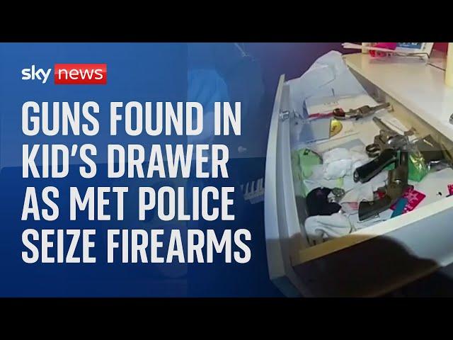 Firearms found in children's drawer during raid as Met Police claims record drop in gun crime