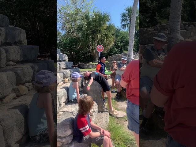 Demonstration on my daughter of a sacrifice on the sacrificial altar #mayantemple #mayanculture