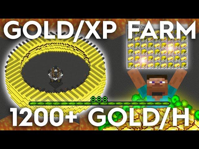 Minecraft Gold/XP Farm - 1200+ Ingots per Hour - Zombie Pigman Farm