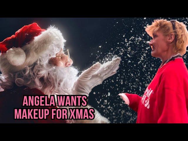 Angela Smiling & Cracking Up with Erik ! She Wants Makeup for Xmas!! 