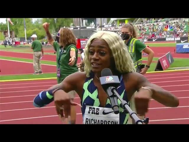 Sha'carri Richardson Interview after losing 100m race in Diamond League