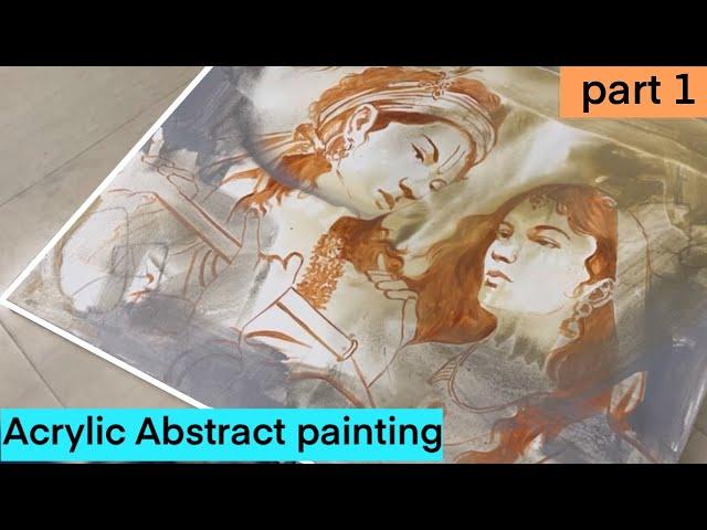 Acrylic abstract painting || Radha Krishna || Artist Mk Goyal