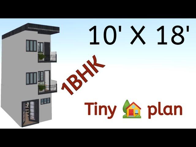 10 X 18 ft house plan | 1 BHK house design with 3D elevations | 180 sqft house plan