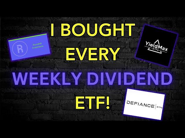 WEEKLY DIVIDEND ETFs Paid AGAIN! Two HUGE Winners!