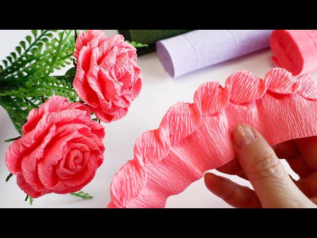 DIY  How to Make Paper Roses  Crepe paper decorating ideas.