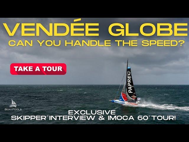 This Sailboat Hits 45 MPH! INTERVIEW with Vendée Globe skipper Yoann Richomme & TOUR of his IMOCA 60