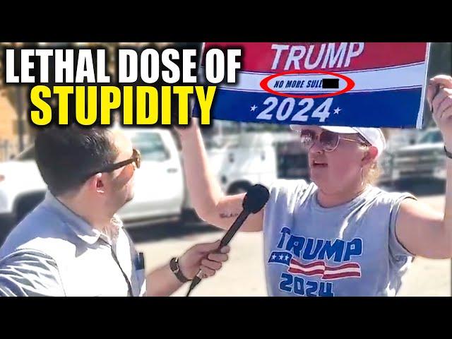 Comedians Rot Their Brains Talking to Trump's DUMBEST Supporters