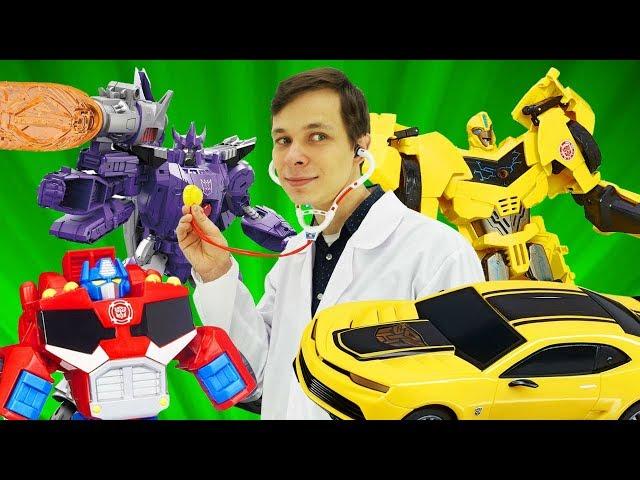 Видео про роботов для мальчиков. Сборник с Доктором Ой и Трансформерами. Игры с игрушками